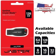 JASTER 16GB 32GB 64GB 128GB Cruzer Blade Flash Drive Memory Stick USB Lot Pack picture