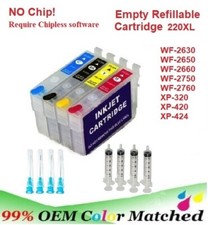 220XL Alternative No Chip Refillable Cartridge WF-2630 WF-2650 WF-2750 WF-2760 picture