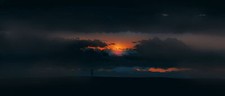 Landscape  art minimalism dark nature alone sunset glow Custom Gaming Mat Desk picture