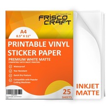 Premium Printable Vinyl Sticker for Inkjet Printers - Matte, 8.5