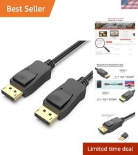 Durable 8K DisplayPort to DisplayPort Cable - 15FT with Gold-Plated Connectors picture
