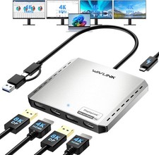 DisplayLink USB C/USB 3.0 to HDMI Displayport Hub Dual/Quad Monitors Adapter picture