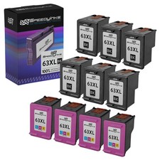 10PK Reman Replacement Ink for HP 63XL HP F6U64AN F6U63AN 6 HY Black 4 HY Color picture