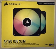 Corsair iCUE AF120 RGB Slim 120mm PWM Fan 2-Pack Lighting Node Core Black picture