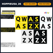 Large Print Keyboard Stickers - 5 Colors, Bold Letters, Easy to Read, US Layout picture