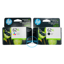 GENUINE 2-PACK HP 62XL BLACK & COLOR INK CARTRIDGES OFFICEJET 5740 SEALED 12/26+ picture