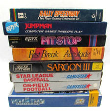 Commodore 64 C64 Empty Game Boxes Lot of 8 Jumpman Pitstop Dream Team Paperwork picture