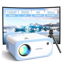 Mini Projector, SOPYOU Native 1080P Full HD 9000L 4K Movie Outdoor Projector picture