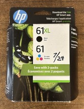 Genuine HP 61XL & 61 Ink Cartridge 2Pk Black/Tri-Color Combo New Exp 12/2025 picture