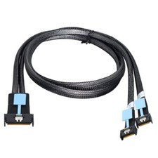 CY PCI-E 5.0 MCIO STR 8i 74Pin Male to Dual MCIO 38Pin Male Extender Cable 50cm picture
