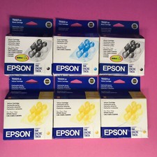 Lot of 6 New In Package Epson T0321-20 T0322-20 T00324-20 Expired Ink Cartridge picture