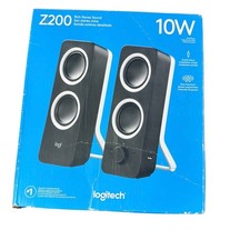 Logitech Z200 10W Multimedia Speakers Black PC Desktop Laptop Pair IOB Tested picture