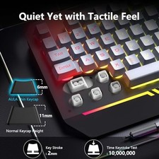 GRAY KEYCAPS + BLACK PANEL - AULA KEYBOARD, T102 104 KEYS GAMING KEYBOARD AND picture