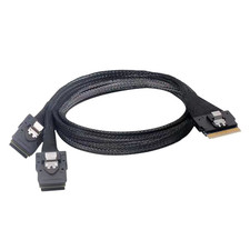 SlimSAS SFF-8654 8i to Dual Mini SAS SFF-8087 High Speed Adapter Cable picture