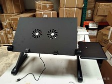 Portable Adjustable Aluminum Laptop Desk Table Stand with Cooling Fans Notebook picture