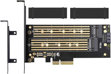 Dual M.2 PCIE Adapter for SATA or PCIE Nvme SSD with Heat Sink Solution picture