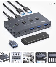 USB 3.2 Switch Selector 4 Computers Share 1 USBC & 3 USBA Devices 10Gbps 4 Po... picture
