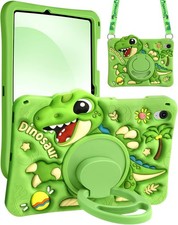 Cute Cartoon Silicone Case for Samsung Galaxy Tab S10 FE 2025 - Green Dinosaur C picture