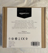 Amazon Basics Cat6 Snagless Ethernet Cable 7ft 2.1 m 5-Pack White New In Box picture