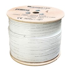 CAT6A 1000FT 650MHz Copper Plenum Shielded FUTP ETHERNET NETWORK LAN CABLE WHITE picture