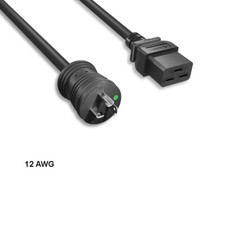 10PCS 10ft 12 AWG Hospital Grade Power Cable NEMA 5-20P to C19 20A/125V Blk picture