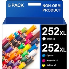 5PK T252XL 252XL 252 Ink Cartridges For Epson WorkForce WF-3620 WF-3640 Printer picture