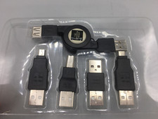 Sharper Image Retractable Plus USB-A, B, Micro & C Lot 5 Assorted USB Adapters picture