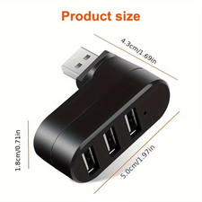 2.0 Rotating 3-Port USB Hub with 360° Swivel Base picture