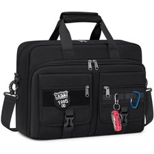 RAINSMORE Tactical Laptop Bag 17.3 Inch Briefcase Men inch, Black picture