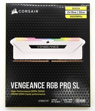 Corsair 32GB (2x16GB) DDR4 3600MHz Vengeance RGB Pro SL Ram CMH32GX4M2D3600C18W picture