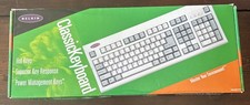 Belkin PS2 Keyboard F8E206 KB-6868 Home Office NOS White Clicky Keys QWERTY New picture