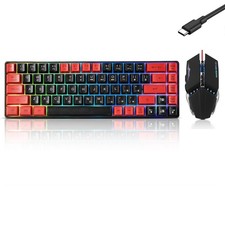Guiheng Wired 60% Gaming Keyboard and Mouse Combo, UltraCompact 61 Keys RGB B... picture