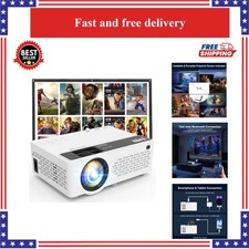 TMY 1080P Full HD Portable Mini Projector with Screen picture