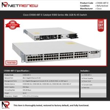 Cisco C9300-48T-E Catalyst 9300 Series 48x 1GB RJ-45 Switch picture