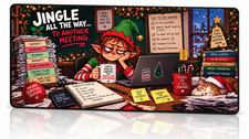 Christmas Desk Mat 32x16 in, Neoprene Extended Mouse Pad, Non-Slip Rubber Base picture