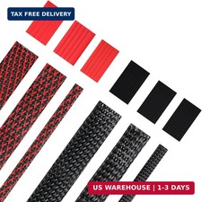 96ft Wire Loom Braided Cable Sleeve Covers Cord Management with 127 Pcs T picture