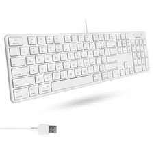 Macally Slim USB Wired Keyboard for Mac and Windows PC - Full Size 104 Key picture