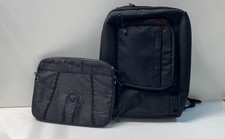 eBags Black Professional Slim Laptop Backpack & Pouch Mixed Brands Lot of 2 picture
