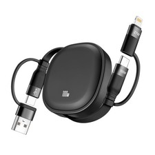 5 in 1 Retractable USB Type C Cable, 100W Multi Fast Charging 1.2m, Black picture