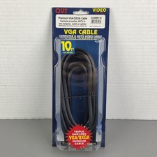 QVS Premium VGA/QXGA Cable 10ft HD15M/M Triple Shielded Monitor TV Video Black picture