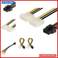 8 Pin PCIe to 2 x 4 Pin LP4 Molex Power Cable Adapter 6 Inch 18 AWG 2 Pack For picture