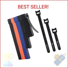 Cable Matters 100-Pack Hook-and-Loop Reusable Cable Ties, Sizes 4