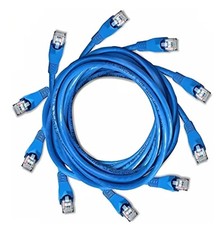 Cat6 Ethernet Cable 2FT 5-Pack Blue | 24AWG Solid Copper RJ45 LAN Patch Cord 10G picture