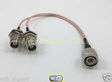 TNC MALE to Y type 2X TNC BULK Female Splitter Combiner cable pigtail RG316 USA picture