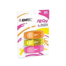 Emtec Dexxon C410 Neon 16GB USB 2.0 Stick Flash Drive 3/Pk Fluorescent Universal picture