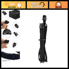 2-Pack 8-Pin PCIe Cables (6+2 Split) for Type 4 Gen 4 PSUs - Black, Single Conne picture
