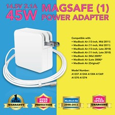 45W AC Charger Adapter Laptop Power Supply for Apple Macbook Air 11