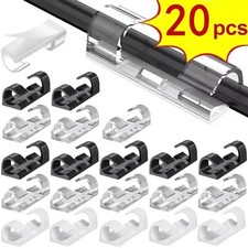 20Pcs Cable Clips Self-Adhesive Cord Management Wire Holder Organizer Clamp US picture