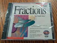 Windows Fractions Made Easy Pro One Vintage Educational PC CD-ROM NEW SEALED picture