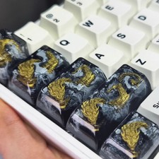 Handmade Key Cap For Mechanical Dragon Pattern Resin Artisan Keycaps picture
